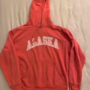 Womens red Alaska hoodie